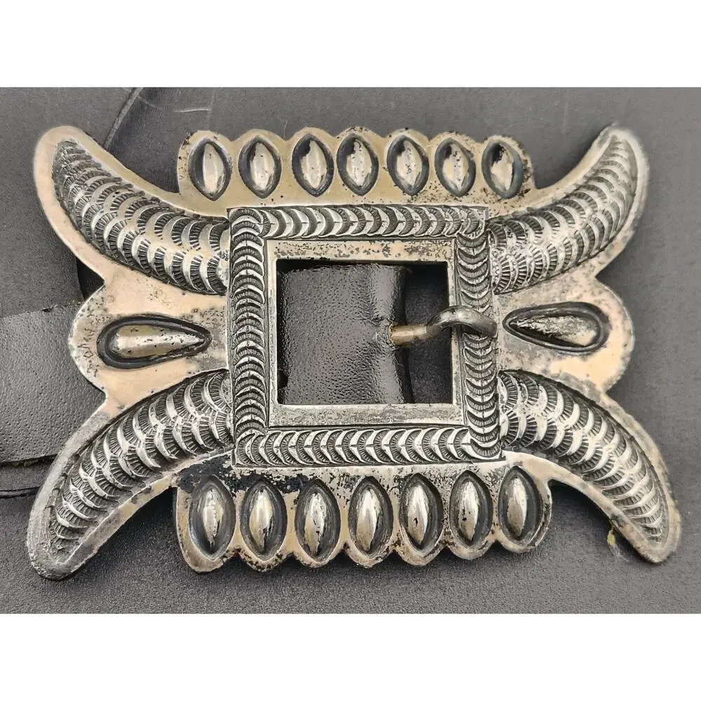 KIRK SMITH Navajo Sterling Silver Concho Belt Vintage Early KS Hallmark Signed